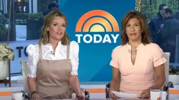 Black Halo Patel Short Sleeve Sheath Dress worn by Hoda Kotb as seen in Today on April 10, 2023