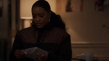 Louis Vuitton Monogram Accent Padded Jacket worn by Diana Tejada (LaToya Tonodeo) as seen in Power Book II: Ghost (S03E03)