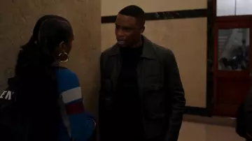 Fendi FF reflective motif bomber jacket worn by Cane Tejada (Woody McClain)  as seen in Power Book II: Ghost (S02E06)