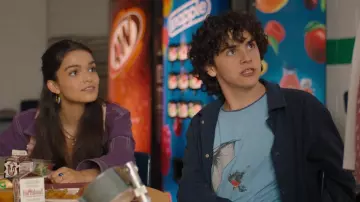 Printed blue tee worn by Freddy Freeman (Jack Dylan Grazer) as seen in Shazam! Fury of the Gods