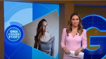 Shoshanna Damia Dress worn by Rhiannon Ally as seen in Good Morning America on April 11, 2023