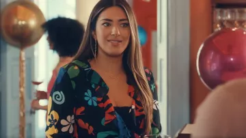 Rixo Cuba Print Silk Wrap Mini Vestido usado por Yasmine como se ve en Made in Chelsea (S25E04)
