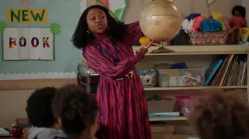 Y.a.s. An­i­mal Maxi Dress in Pink worn by Janine Teagues (Quinta Brunson) as seen in Abbott Elementary (S02E21)