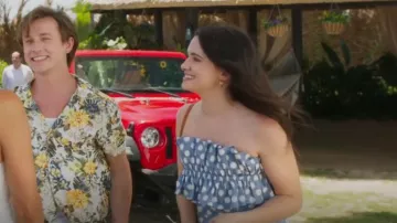Ruf­fle Pol­ka Dot Dress worn by Gwen (Katie Stevens) as seen in Fantasy Island (S02E09)
