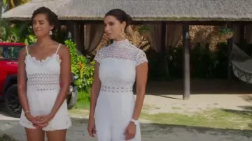 Express Crackle Metal Diamond Drop Earrings worn by Elena Roarke (Roselyn Sánchez) as seen in Fantasy Island (S02E09)