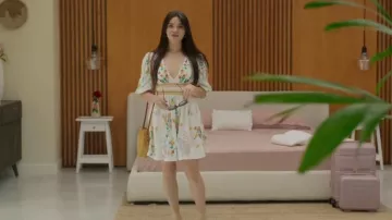 Anthropologie Deep-V Floral Mini Dress worn by Gwen (Katie Stevens) as seen in Fantasy Island (S02E09)