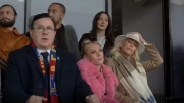 Jayley Bamboo Faux Fur Fuchsia Pink Midi Coat worn by Keeley Jones (Juno Temple) as seen in Ted Lasso (S03E05)