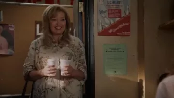 Lauren Ralph Lauren M Floral 3/4 Sleeves Button Up Shirt worn by Brenda Sparks (Melissa Peterman) as seen in Young Sheldon (S06E17)