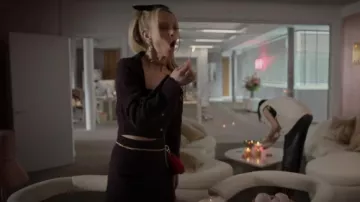 Silvia Astore So­phie Mi­ni Jack­et- Plum worn by Keeley Jones (Juno Temple) as seen in Ted Lasso (S03E05)