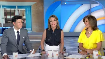 Pearl by Lela Rose Linen Flutter Sleeve Midi Dress worn by Hoda Kotb as seen in Today on April 14, 2023