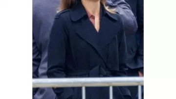 Trench coat worn by Kate Wyler (Keri Russell) as seen in The Diplomat TV series wardrobe (Season 1)