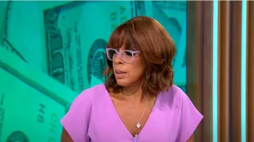 Alexia Admor Naomi Vestido usado por Gayle King visto en CBS Mornings el 13 de abril de 2023