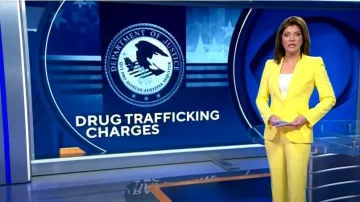 Alexander McQueen Blazer clásico de traje de un solo pecho usado por Norah O'Donnell como se ve en CBS Evening News el 14 de abril de 2023