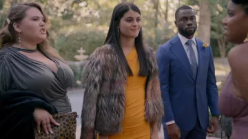 BB Dakota Patch My Drift Faux Fur Jacket worn by Samantha Fink (Sofia Black-D'Elia) as seen in Single Drunk Female (S01E10)