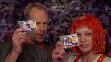 Le multipass de Korben Dallas (Bruce Willis) dans Le Cinquième Elément