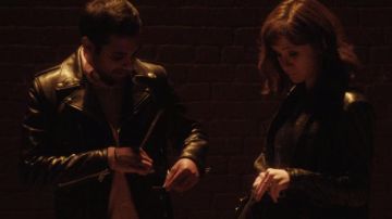 Black leather jacket from Dev into Master of none