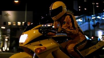 La Kawasaki ZZR 250 amarilla de Black Mamba / Beatrix Kiddo (Uma Thurman) en Kill Bill Volumen 1