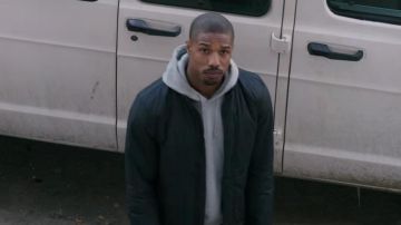 The bomber navy blue of Michael B. Jordan in Creed