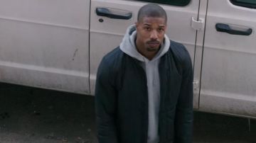 The blue jacket quilted Michael B. Jordan in Creed