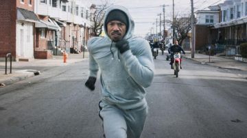 The Black The North Face gloves worn by Adonis Johnson Creed (Michael B. Jordan) in the movie Creed