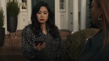 Iro Voxy Cropped Tex­tured Mo­to Jack­et worn by Melody 'Mel' Bayani (Liza Lapira) as seen in The Equalizer (S03E14)