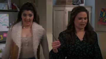 Forever 21 Faux Suede Open-Front Vest worn by Tia (Amanda Perez) as seen in How We Roll (S01E07)