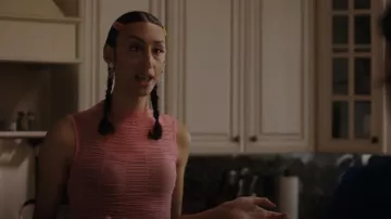 Topshop Grand réservoir en maille rugueuse en rose porté par Mindy (Jojo Brown) comme on le voit dans Single Drunk Female (S02E04)