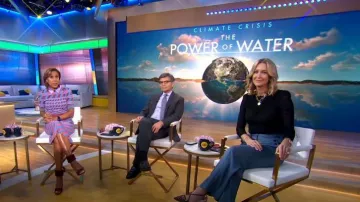 Ba&Sh Nils Ruched Top worn by Lara Spencer as seen in Good Morning America on  April 17, 2023