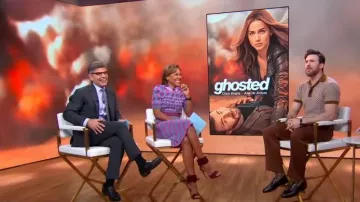 King & Tuckfield Textured Merino Wool Polo worn by Chris Evans as seen in Good Morning America on April 17, 2023