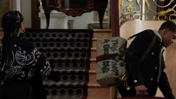 Gucci x Balenciaga The Hacker Project Graffiti Medium Duffle Bag worn by Tariq St. Patrick (Michael Rainey Jr.) as seen in Power Book II: Ghost (S03E05)