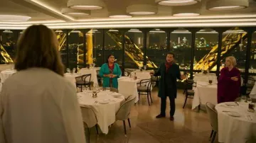 Le Jules Verne restaurant on the second floor of The Eiffel Tower in Murder Mystery 2 movie