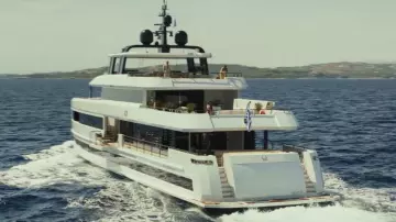 Aquarius superyacht as seen in Glass Onion: A Knives Out Mystery movie