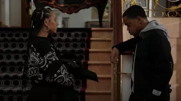 Lanvin Patagonia Black Hooded Jacket worn by Tariq St. Patrick (Michael Rainey Jr.) as seen in Power Book II: Ghost (S03E05)
