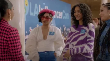 Lele Sadoughi Crystal Embellished Wool Beret worn by Patience (Chelsea Tavares) as seen in All American (S05E16)