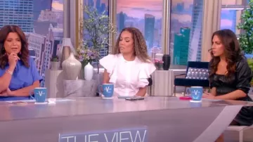 Proenza Schouler White Lable Faux Leather Square Neck Dress worn by Alyssa Farah as seen in The View on  April 18, 2023