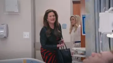 Bolso Smythson East West usado por Katherine Hastings (Ana Gasteyer) como se ve en American Auto (S02E13)