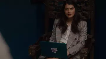 Free People Ashby Plaid Blazer worn by Samantha Fink (Sofia Black-D'Elia) as seen in Single Drunk Female (S02E06)