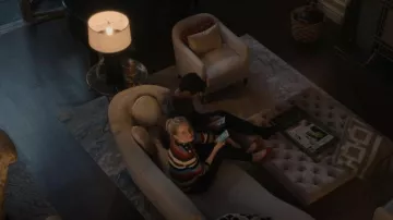 Ganni Em­bell­ished Striped Jumper worn by Anna Delvey (Julia Garner) as seen in Inventing Anna (S01E02)