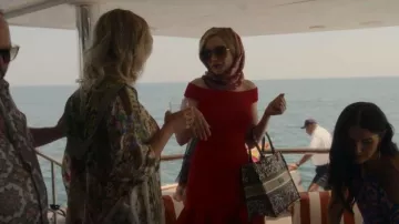 Dior Mille Fleurs Book Tote worn by Anna Delvey (Julia Garner) as seen in Inventing Anna (S01E02)