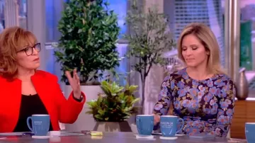 Carolina Herrera Floral Print Long Sleeve Midi Dress worn by Sara Haines as seen in The View on April 21, 2023