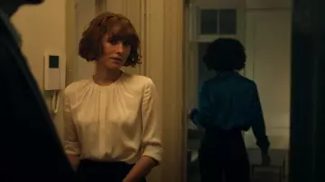 Hugo Boss Banora Stretch Silk Blouse worn by Anna Barton (Charlie Murphy) as seen in Obsession (S01E02)