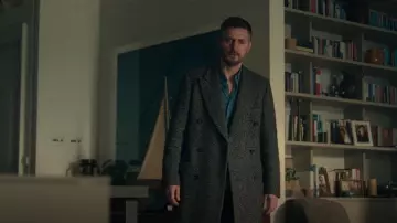 Richard James Wool Double-Breasted Coat worn by William Farrow (Richard Armitage) as seen in Obsession (S01E04)