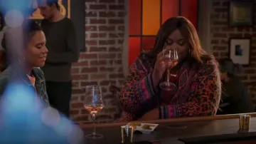 Farm Rio Ainika Tapestry Cardigan worn by Nicky (Nicole Byer) as seen in Grand Crew (S02E08)