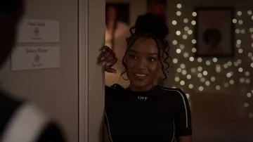 Off-White Off-stamp performance T-shirt worn by Diana Tejada (LaToya Tonodeo) as seen in Power Book II: Ghost (S03E06)