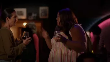 Lane Bryant Tie Strap Tiered Maxi Dress worn by Nicky (Nicole Byer) as seen in Grand Crew (S02E08)