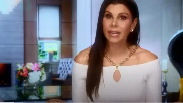 Jonathan Simkhai Quinn Chain-Embellished Rib Knit Top worn by Heather Dubrow as seen in The Real Housewives of Orange County (S16E15)