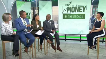 Tommy Hilfiger Color-Block Jumpsuit Sky porté par Sharon Epperson comme vu dans Aujourd’hui le 24 avril 2023