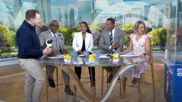 Vince Camuto Flutter Sleeve Midi Dress worn by Dylan Dreyer as seen in Today on April 25, 2023