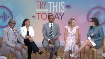 Nicholas Alexis Faux Leather Belted Dress worn by Savannah Sellers as seen in Today on April 25, 2023