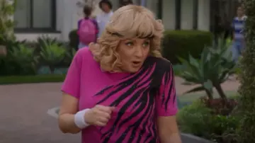 Bob Mackie Wearable Art T Shirt in Sequin Animal worn by Beverly Goldberg (Wendi McLendon-Covey) as seen in The Goldbergs (S10E21)